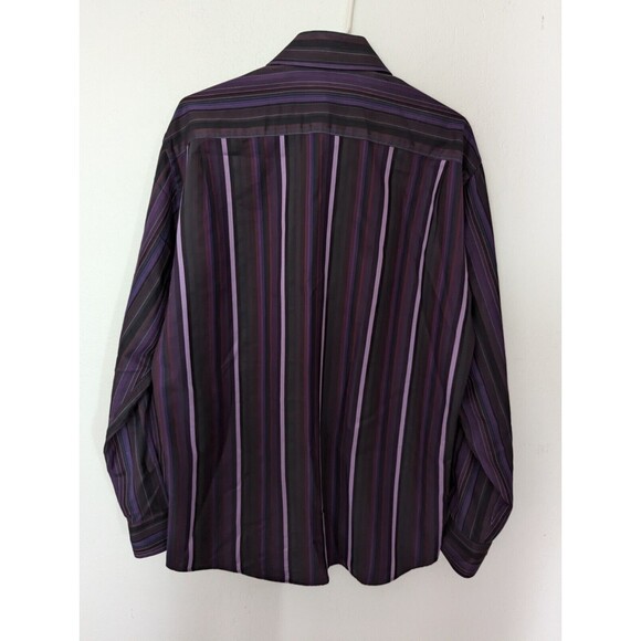 St Croix Multicolor Vertical Striped Shirt Mens Medium 100% Cotton Made in Italy - Picture 4 of 6